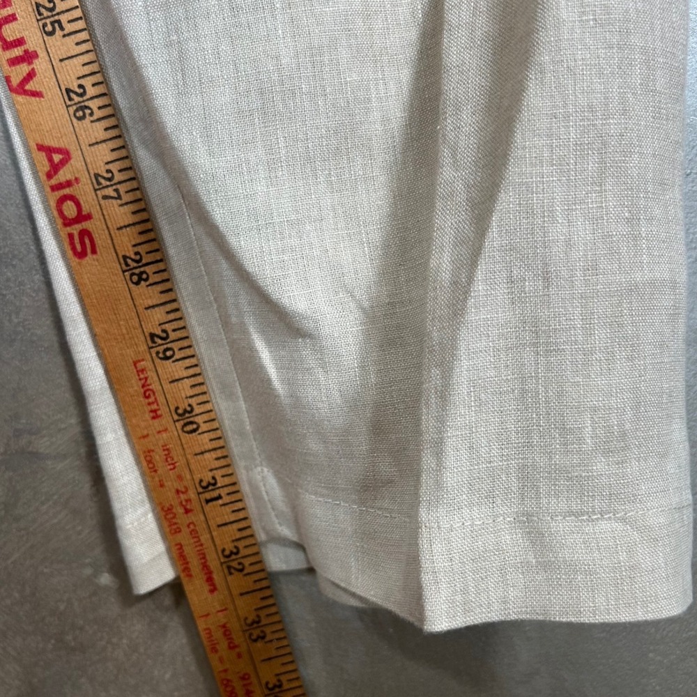 Tasso Elba Island Mens 36x32 Linen Pants Beige Flat Front Beach Trousers Resort - Picture 4 of 9